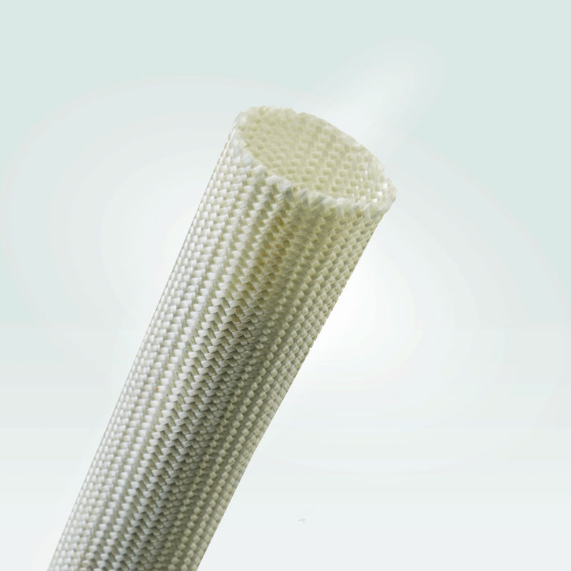 White heat treated fiberglass sleeve for high temperature insulation